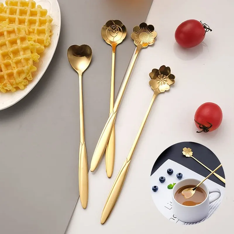 Prime Petal Steel Desert Spoon - Set of Four media 3
