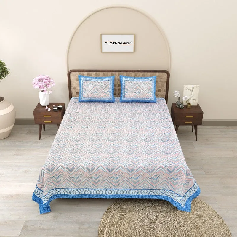Softum Cotton Bedsheet (Blue) - 240 TC media 3