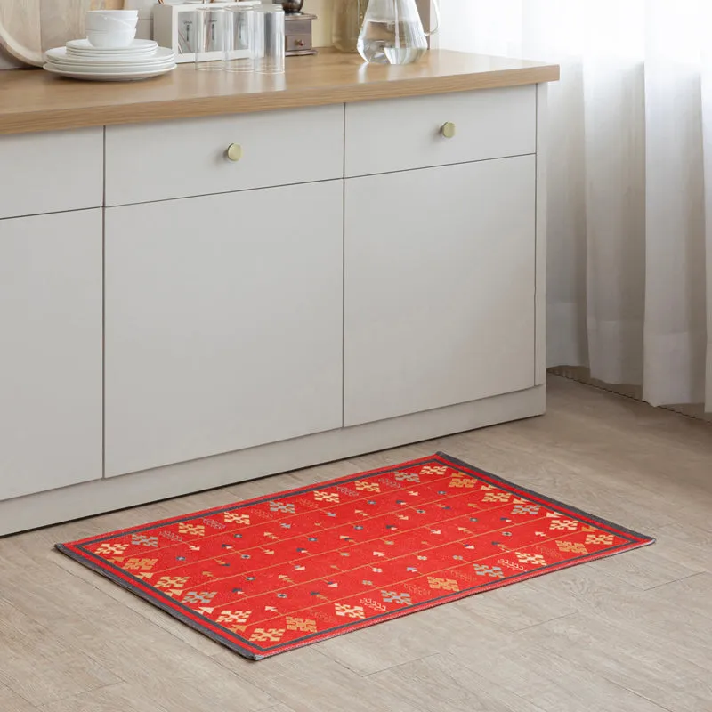Luvira Cotton Cotton Door Mats - Red & White media 3