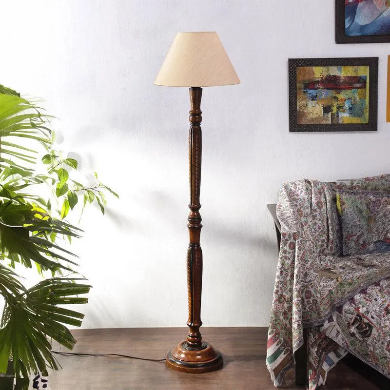 Hima Vintage Wooden Floor Lamp - Off-White media 3