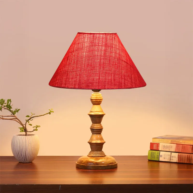 Sienna Timber Wooden Table Lamp - Pink media 2