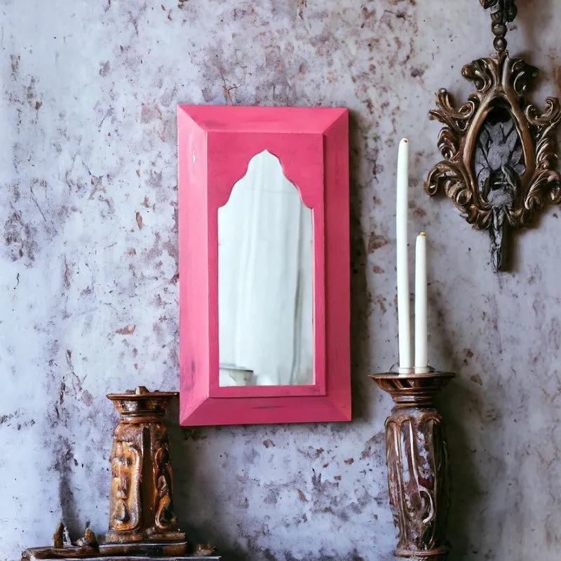 Arched Decorative Wall Mirror -Pink media 5