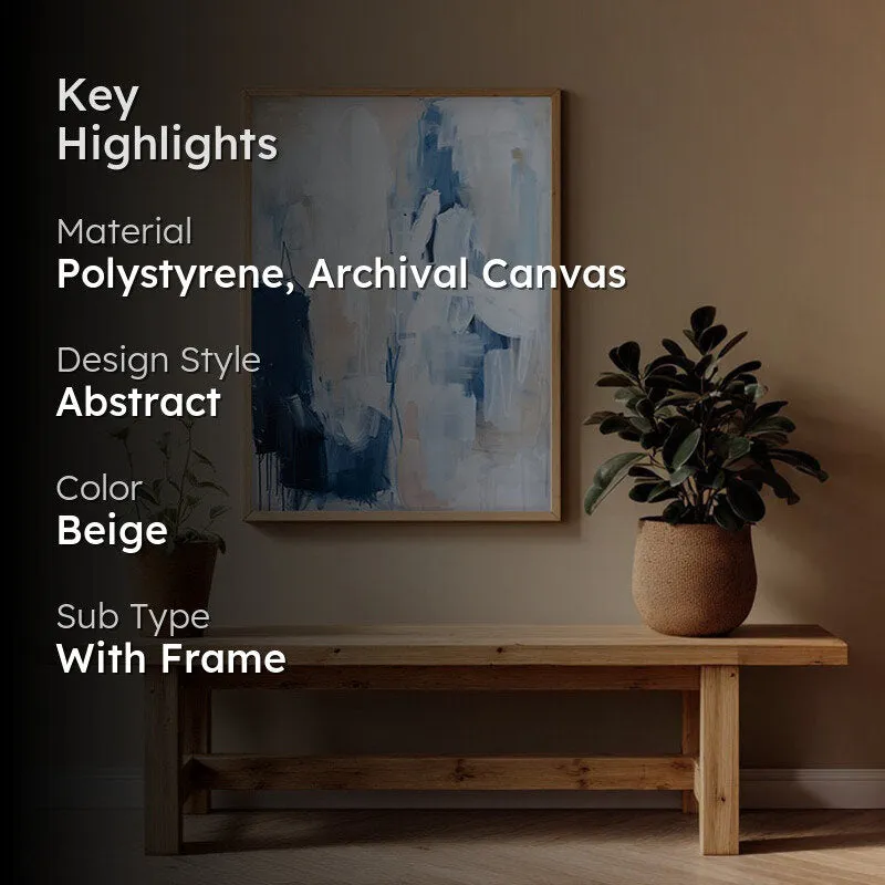 Meridian Flux Framed Canvas Archival Canvas Wall Painting - Natural Brown Frame media 2