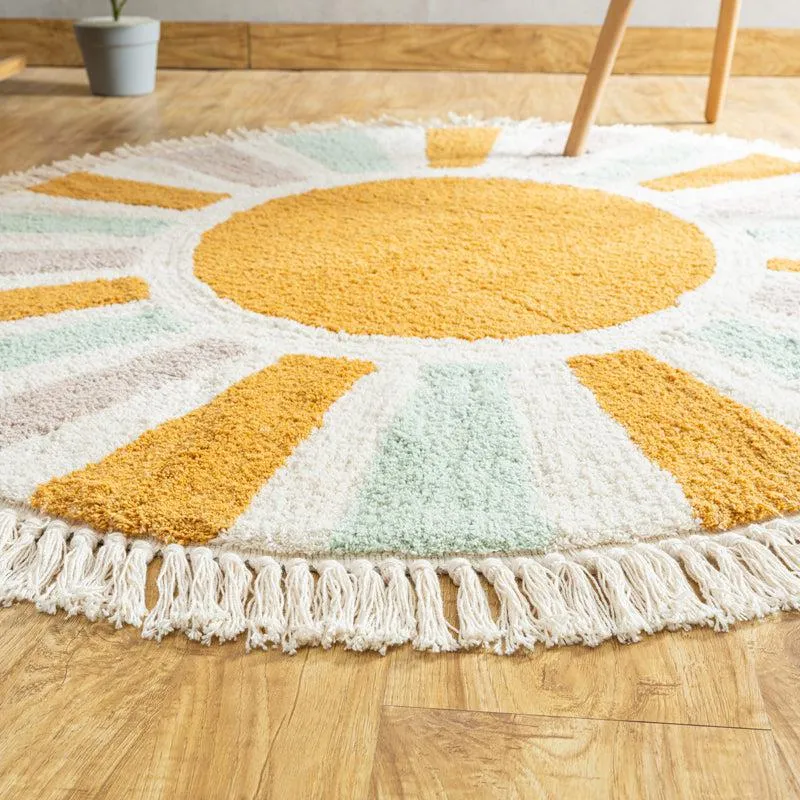 Sun Glare Cotton Tufted Cotton Rug - Orange media 5