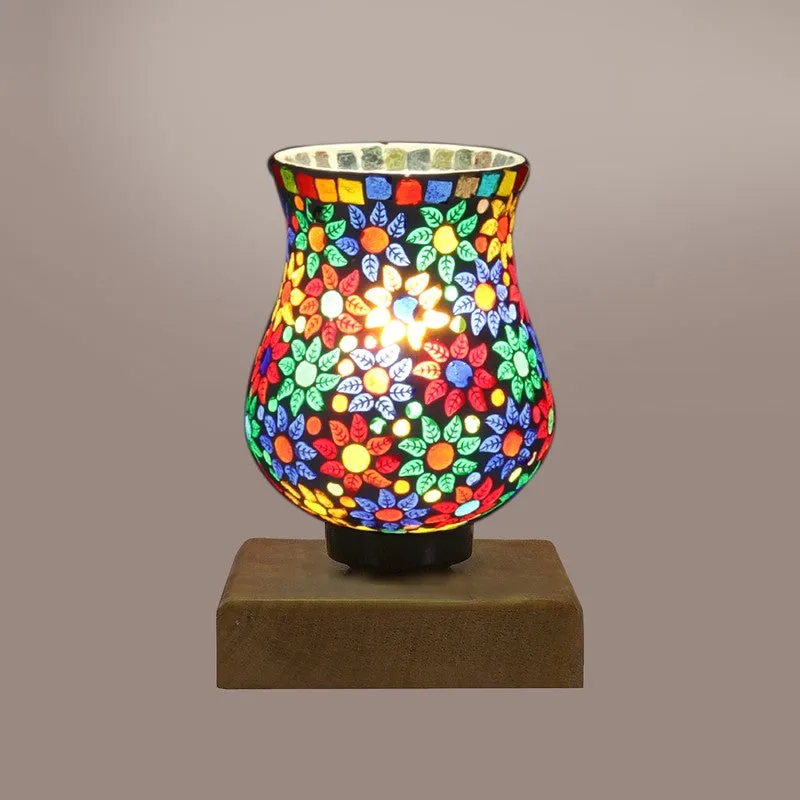Vimora Mosaic Glass Table Lamp With Wooden Base - Multicolor media 8