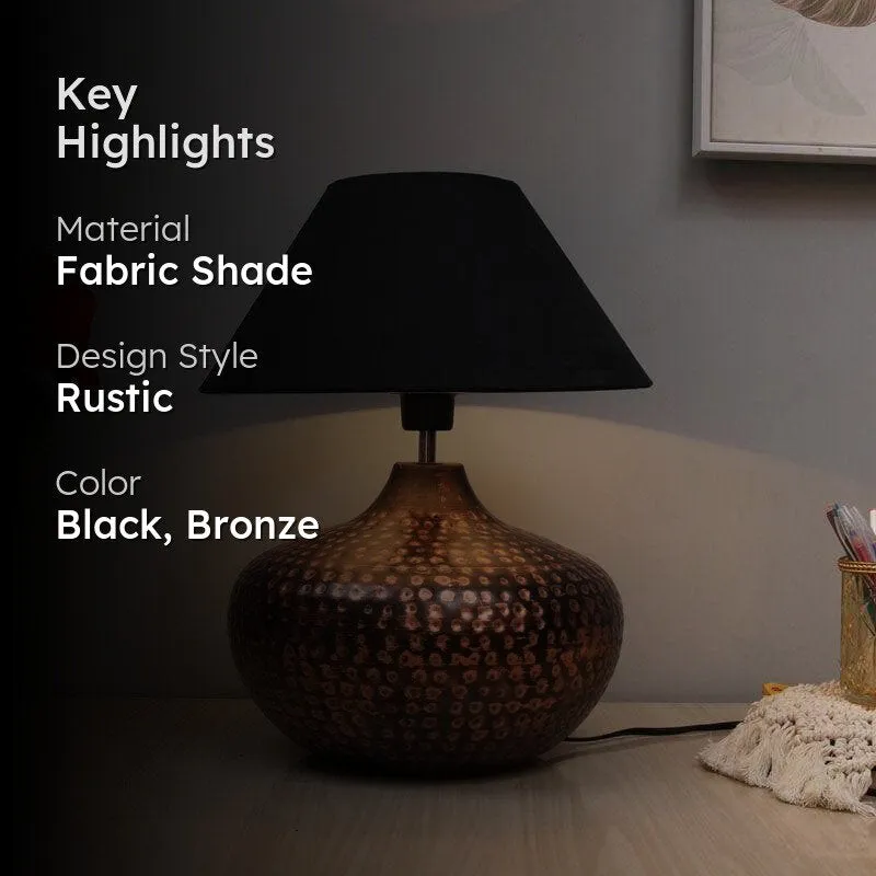 Nihita Fabric Table Lamp - Black,Bronze media 2