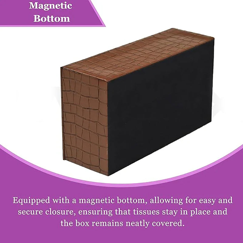 Aurin Faux Leather Tissue Box - Brown media 7