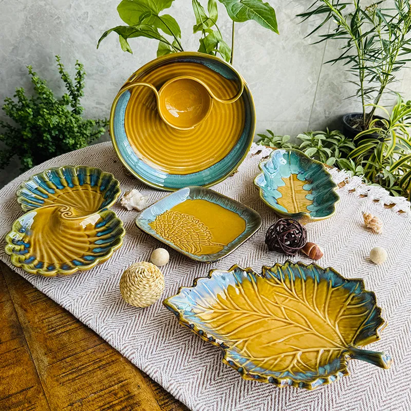 Leaf & Ladle Ceramic Platter - Five Piece Set media 3