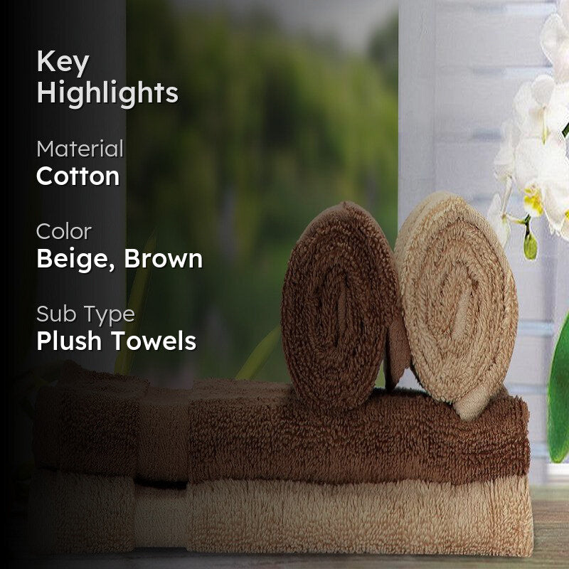 Miorah Hand Towel (Brown & Beige) - Set Of Four media 2
