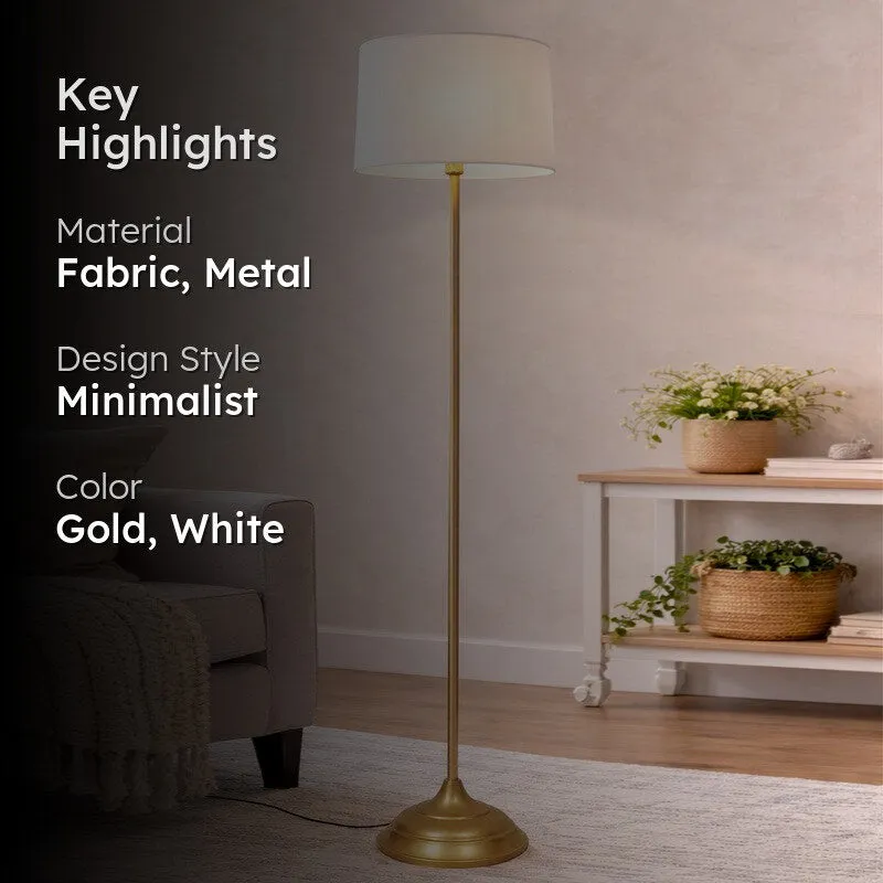 Classic Chic Antique Metal Floor Lamp - White media 2