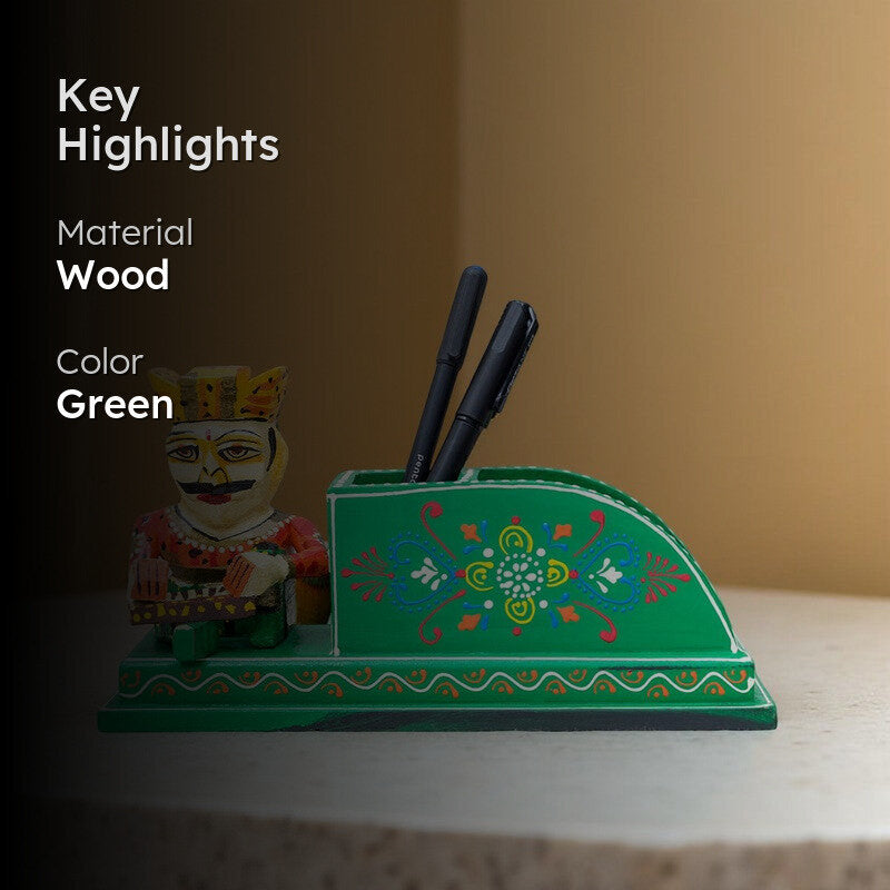 Handcrafted Wooden Musician Stationary Stand - Green media 2