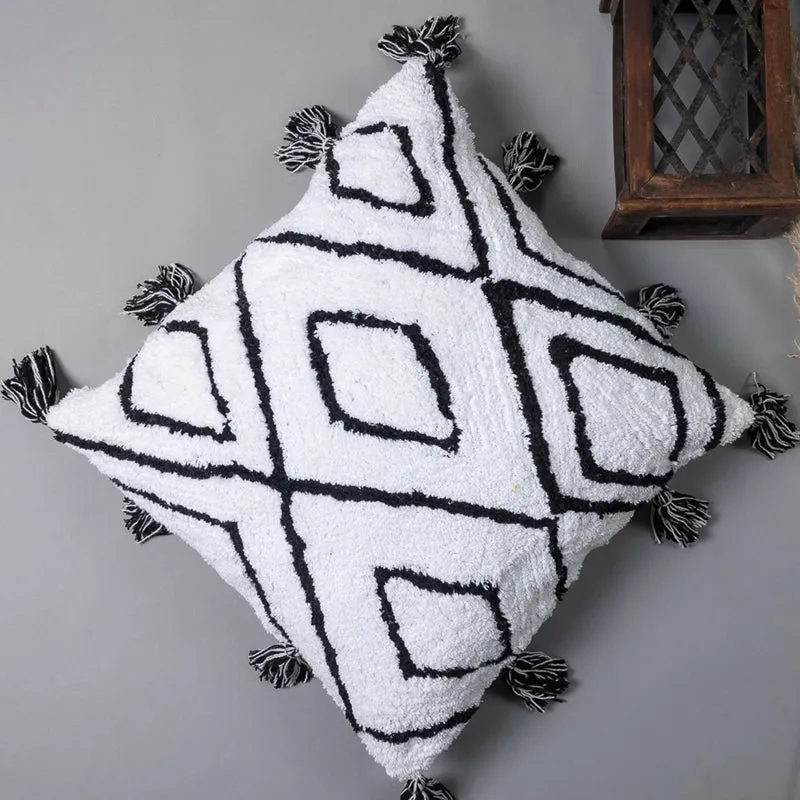 Ecru Geo Tufted Cushion Cover media 5