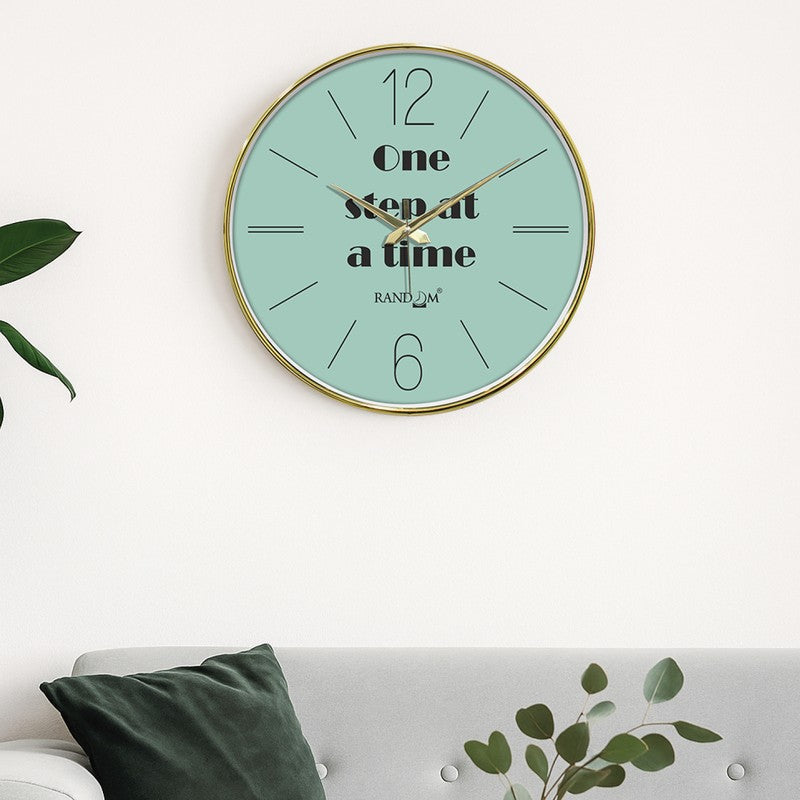 One Step at a Time Round Analog Wall Clock - Green
