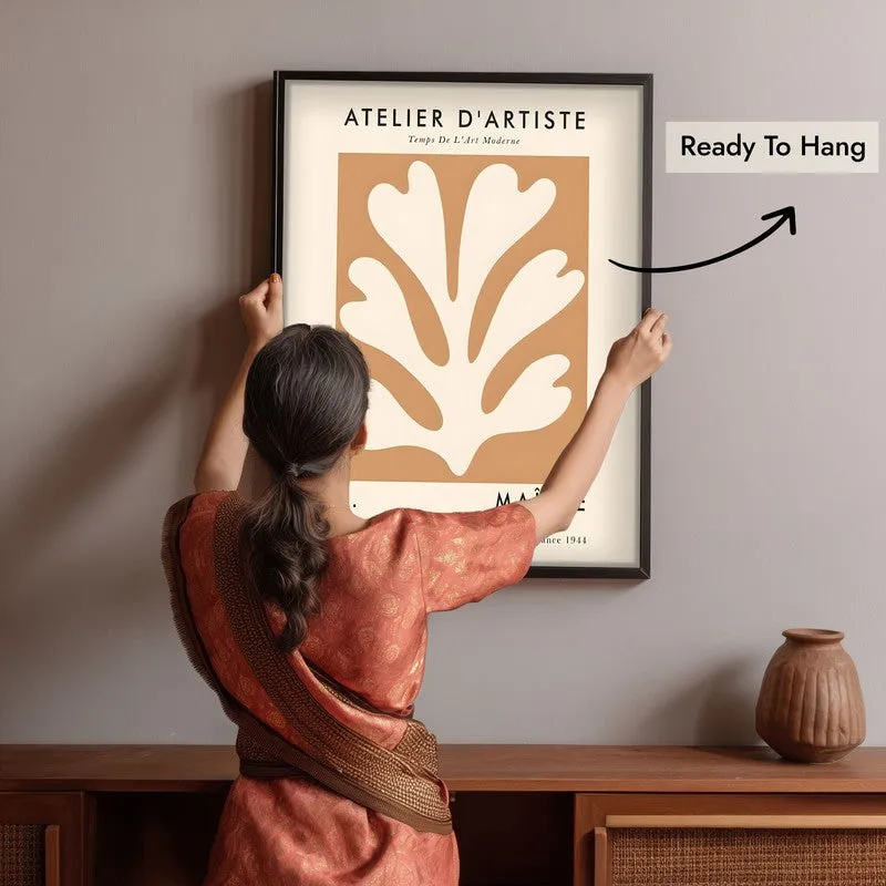 Earthy Elegance Canvas Wall Painting With Black Frame media 6