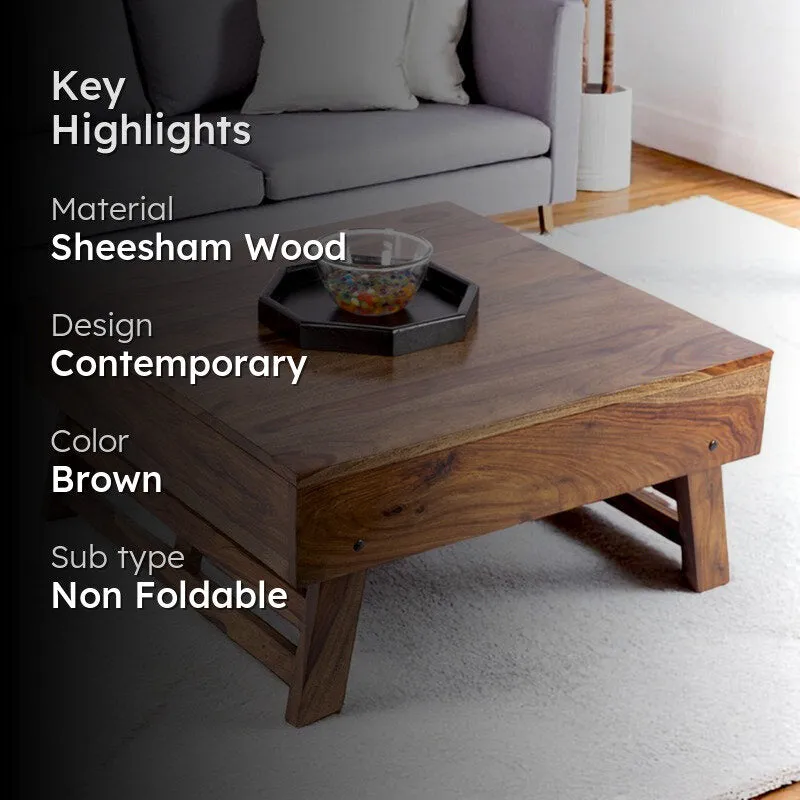 Servon Sheesham Wooden Center Table - Brown,Beige media 2