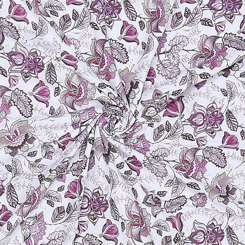 Monte Carlo Rosalynx Floral Polycotton Reversible Dohar (Light Pink) - 150 GSM media 6