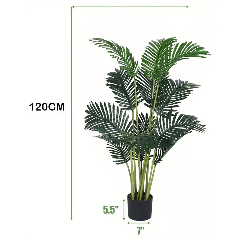 Frondelle Artificial Areca Palm With Black Plastic Pot - 4 Feet media 6