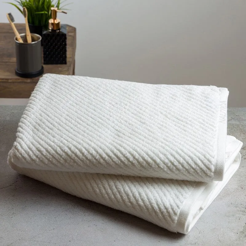 Nautica Riviera Soft Cotton Bath Towel (White) - Set Of Two media 3