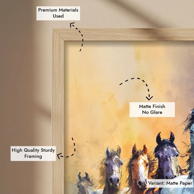 Untethered Horse Wall Painting With Brown Frame media 9