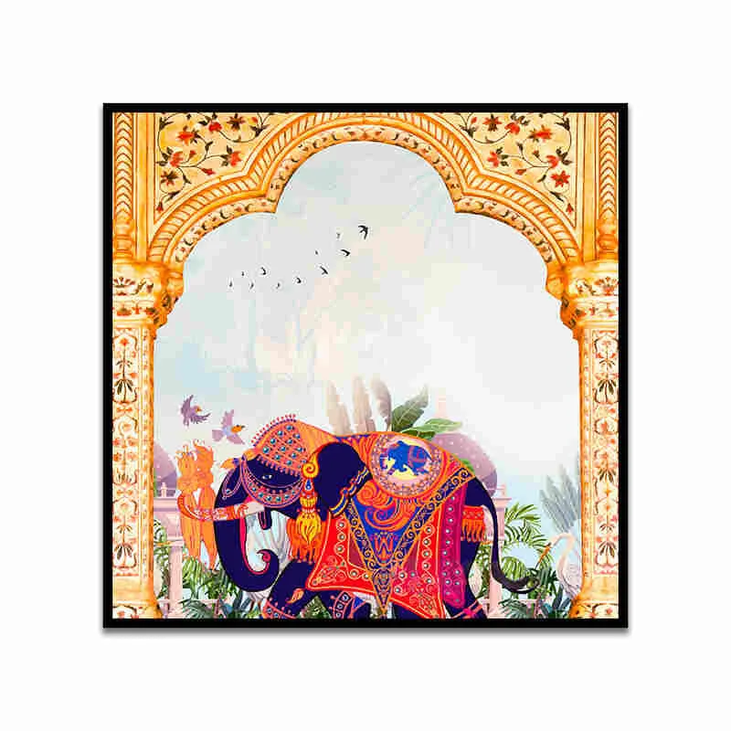 Haathi Arc Wall Art Canvas With Frame media 4