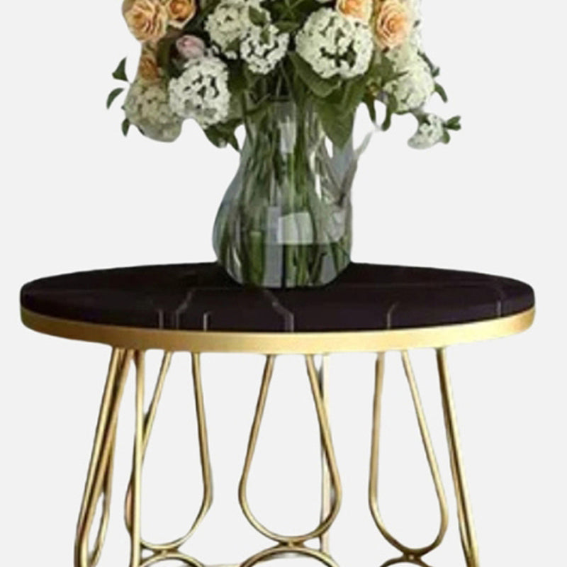 Helix Noble Metal Accent Table with Marble Top media 4