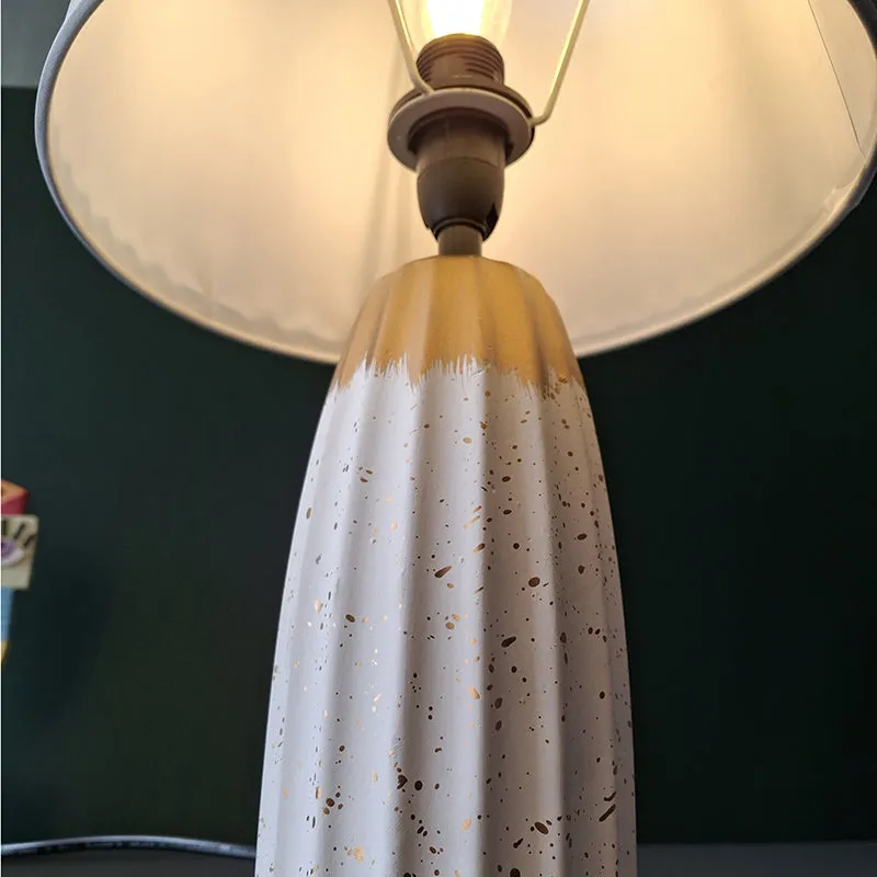 Ebla Ceramic Table Lamp - White,Gold media 7