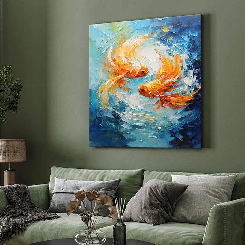 Zen Goldfish Wall Painting media 4