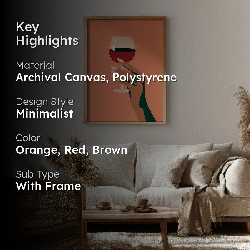 Rubessa Canvas Wall Painting - Brown Frame media 2
