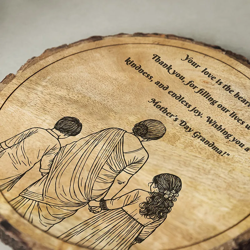 Happy Mother's Day, Grandma Wood Showpiece - Round media 4