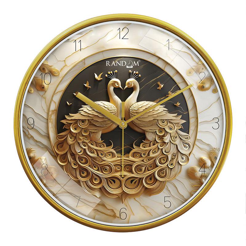 Modern Peacock Sync Analog Wall Clock media 4
