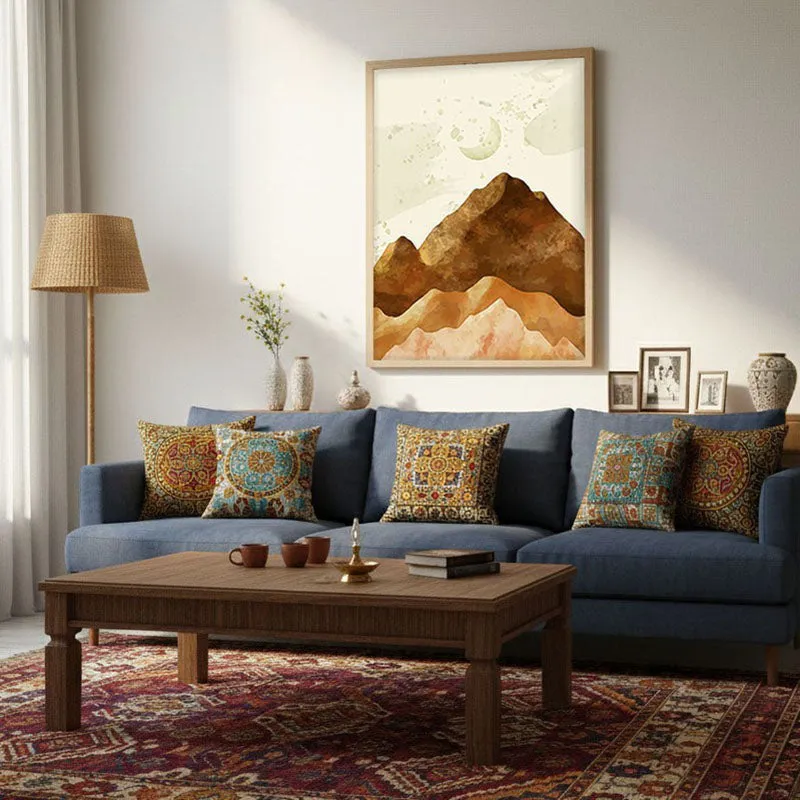 Sandy Peaks Archival Paper Wall Art  - Natural Brown Frame media 4