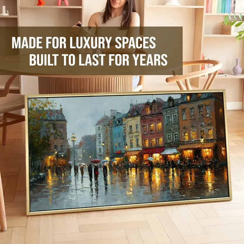 Rainlit Streets Canvas Wall Painting With Frame media 5
