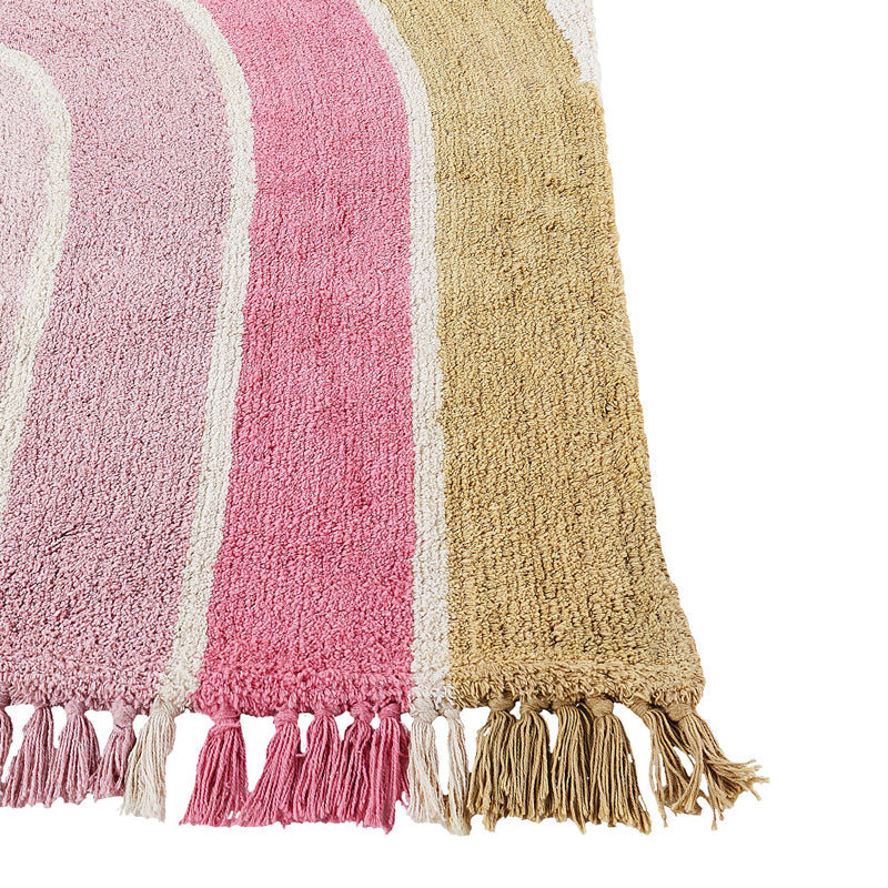 Vibrant Arc Tufted Cotton Area Rug - Pink, Yellow media 6