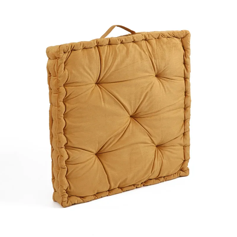 Thera Velvet Floor Cushion (Gold) - Set Of Two media 6