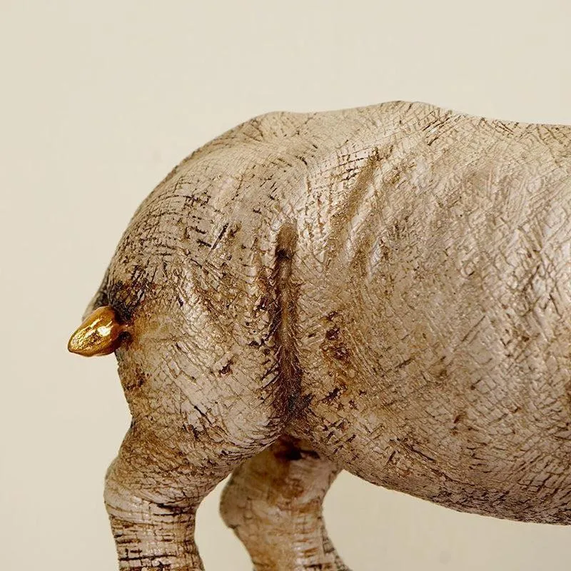 Albino Rhino Resin Showpiece media 4