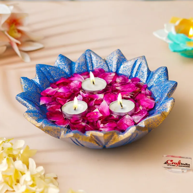Blue Lotus Resin Urli - Blue media 4