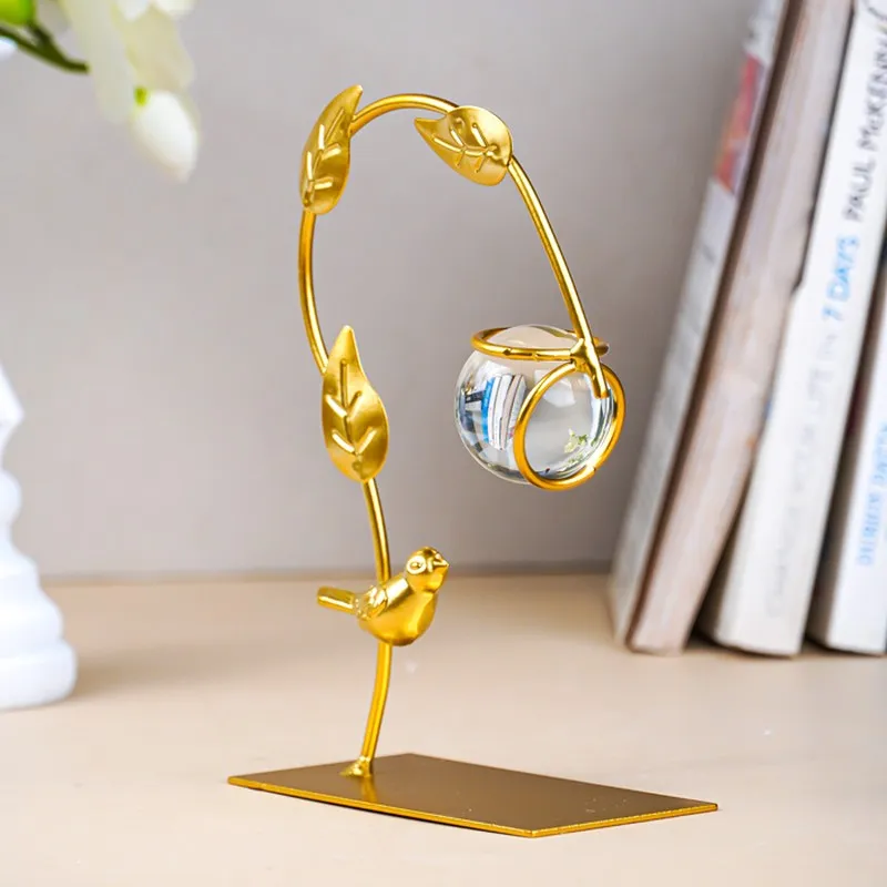 Gilded Drop Crystal Showpiece - Gold media 1