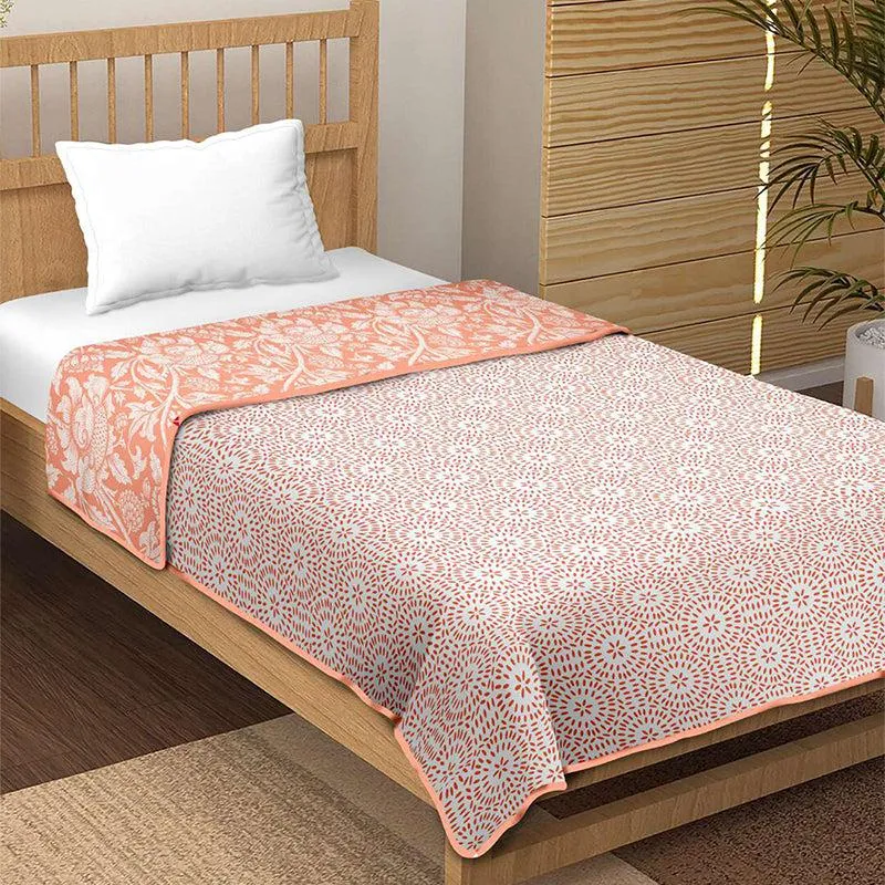 Sumi Reversible Cotton Dohar (Orange)  - 180 GSM media 5