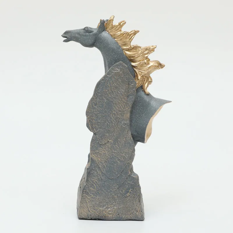 Stallion In Wind Showpiece - Grey media 6