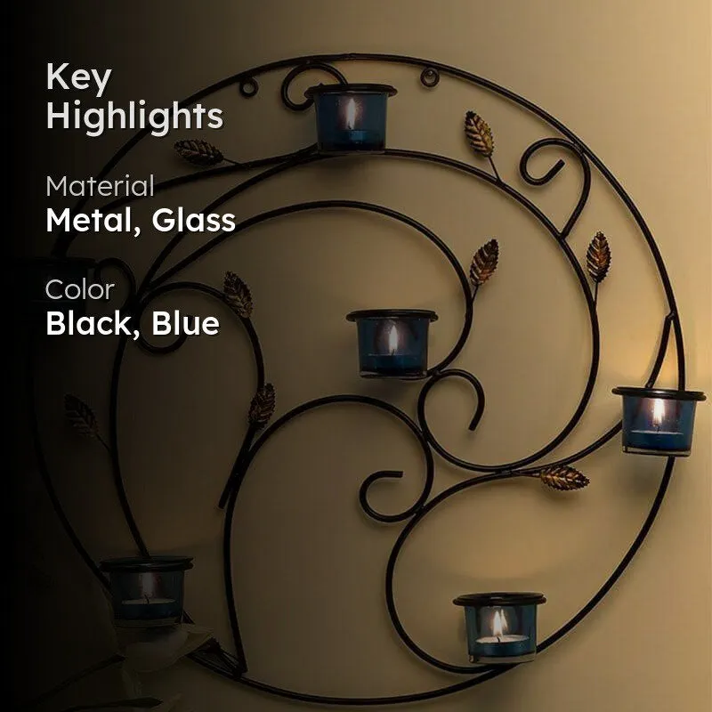 Spiral Twig Candle Holder - Blue media 2