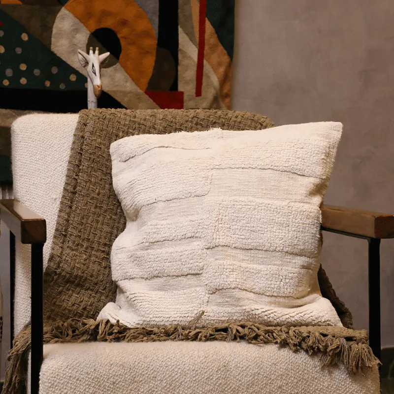 Cozy Courier Tufted Cushion Cover - Ivory media 1