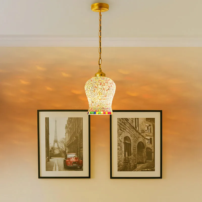 Mosaic Mini Metal & Glass Ceiling Lamp media 2