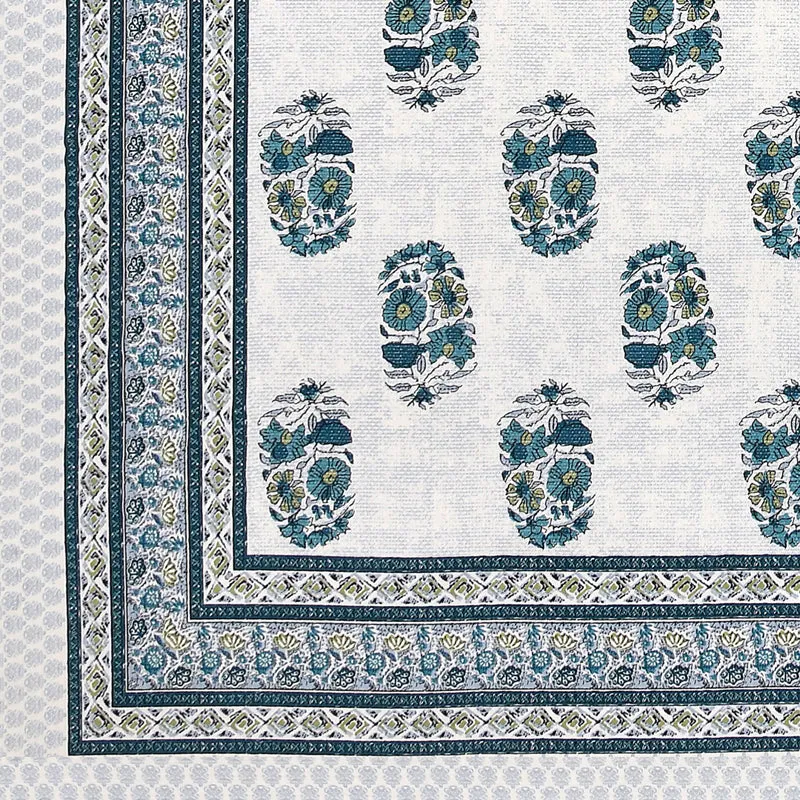 Agriya Ethnic Printed Cotton Bedsheet (Blue) - 144 TC media 6