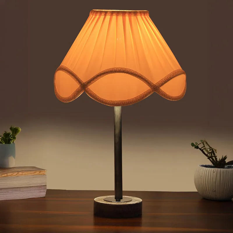Valencia Rodin Wooden Table Lamp - OffWhite,Silver,White media 1