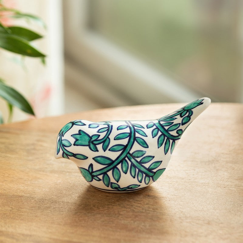 Perching Bird Ceramic Handpainted Showpiece)