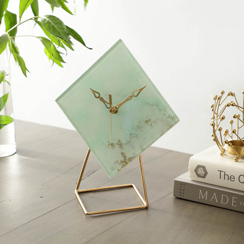 Austen Glass Embossed Table Clock
