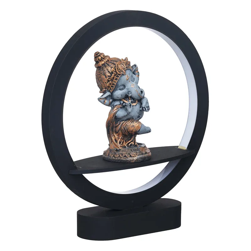 Bal Ganesha LED Wooden Table Lamp - Blue media 4