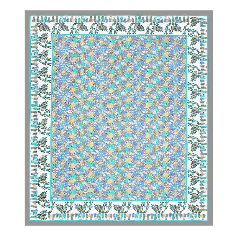 Ratna Radiance Floral Cotton Bedsheet (Blue) - 150 TC media 4