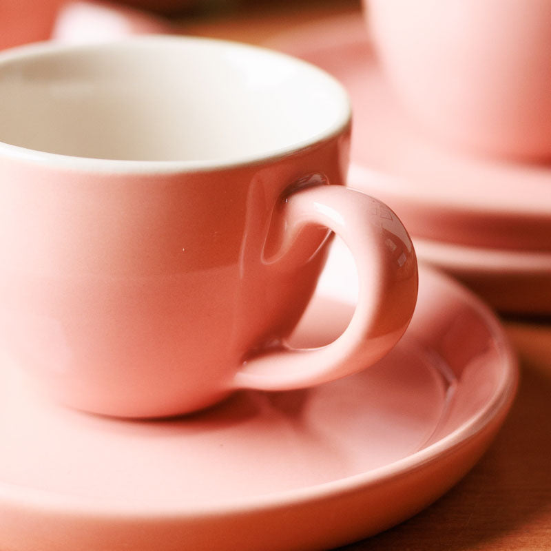 Blush & Brew Cup & Saucer (Pink/100 mL Each) - Set of Eight media 4