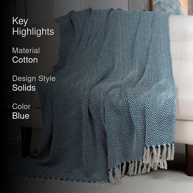 Birch Snuggle Cotton Throw - Blue media 2